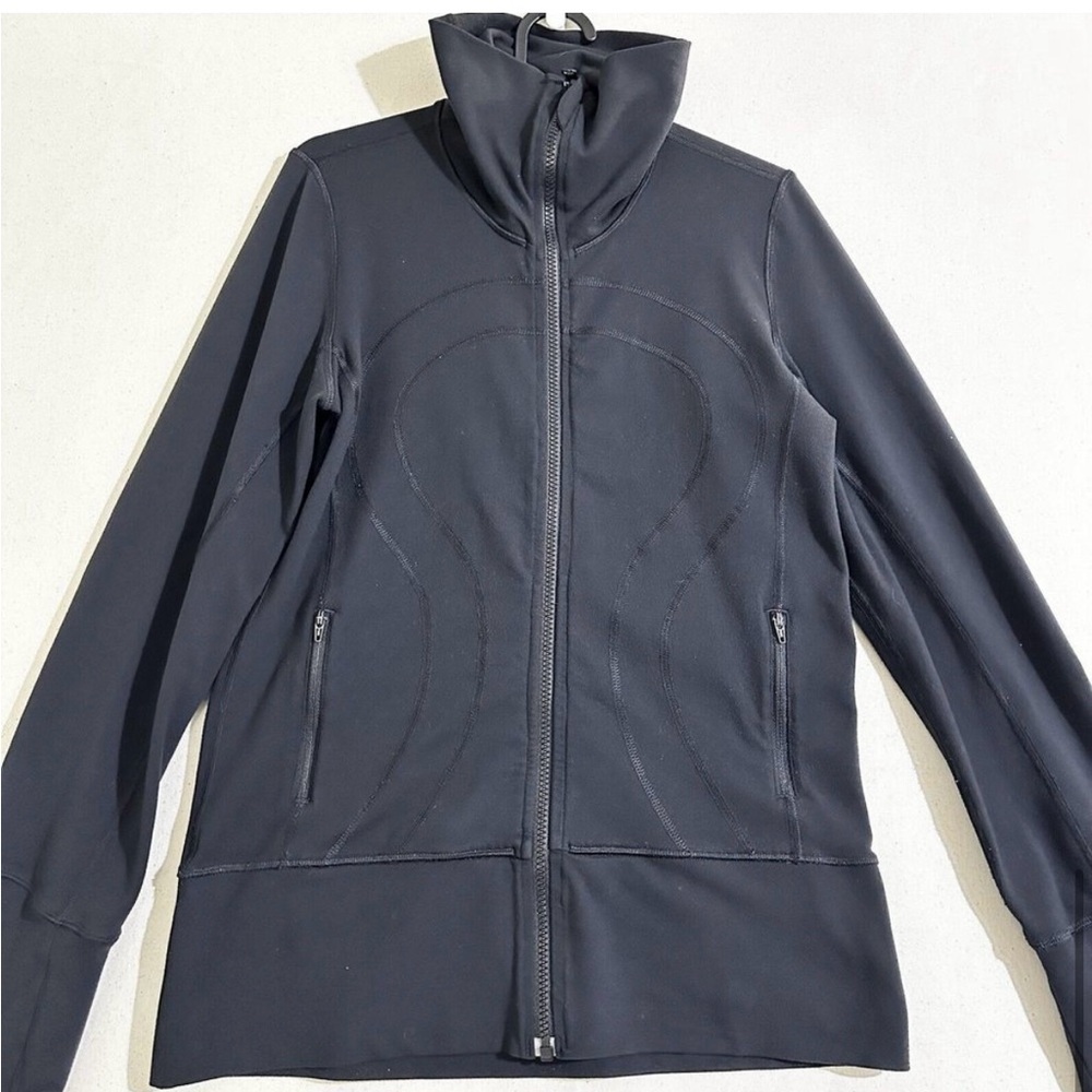Lululemon Stride Jacket Black Hooded Full Zip Long Sleeve Activewear Womens 8